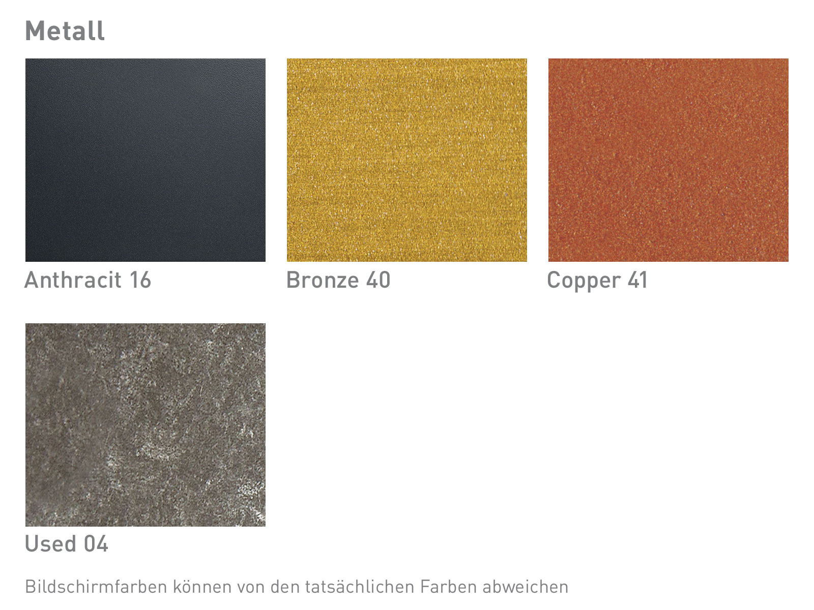 Rivo Griff, Farbkarte, Metall