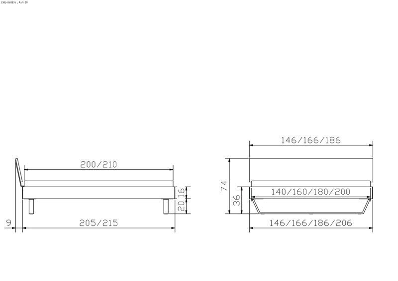 Maße Fußhöhe 20 cm
