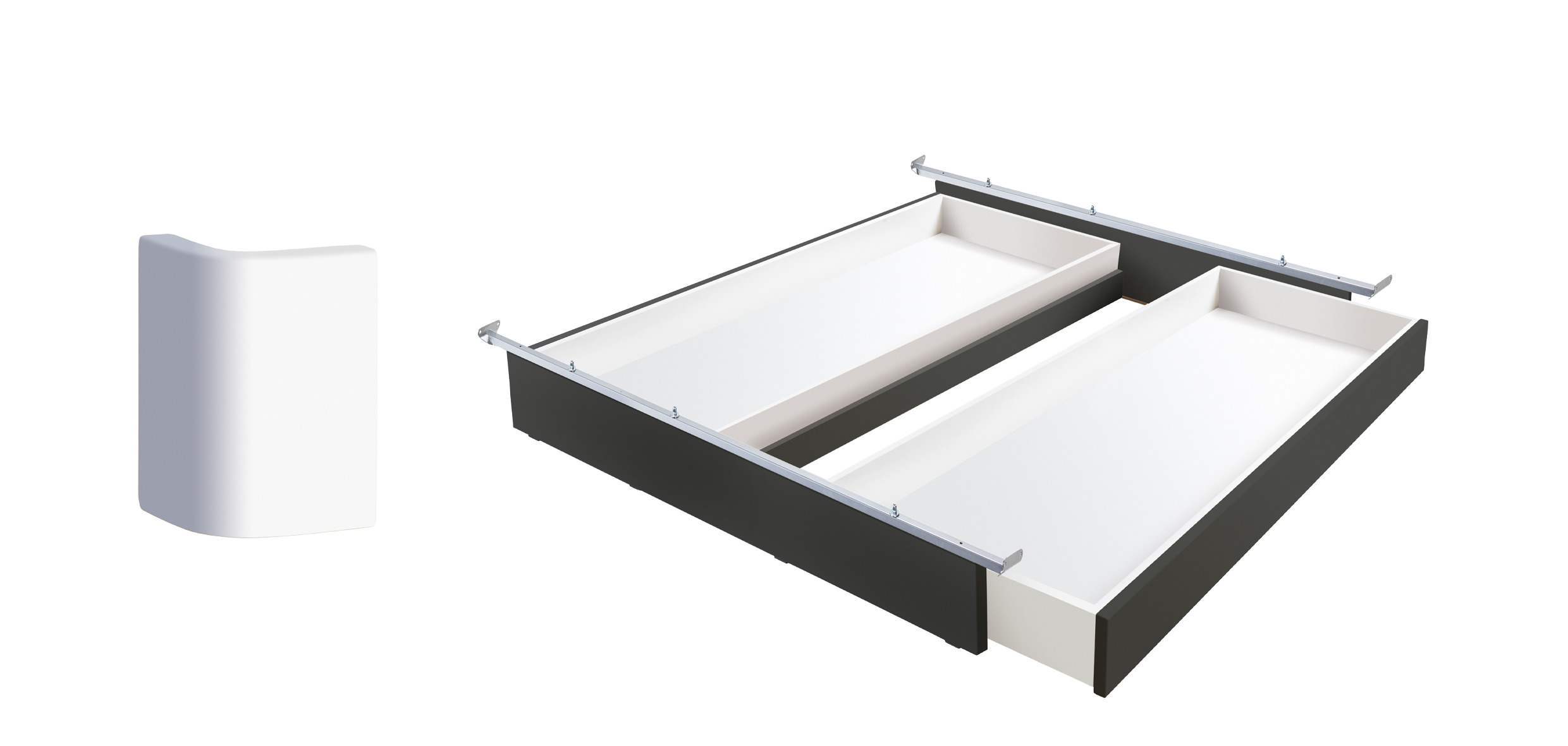 Buche anthracit deckend, lackiert, Füße Buche weiss deckend, lackiert