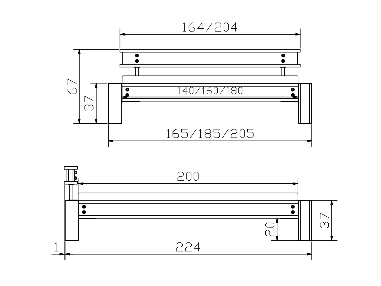 Factory-Line Bett San Luca, konstruktionsmaße