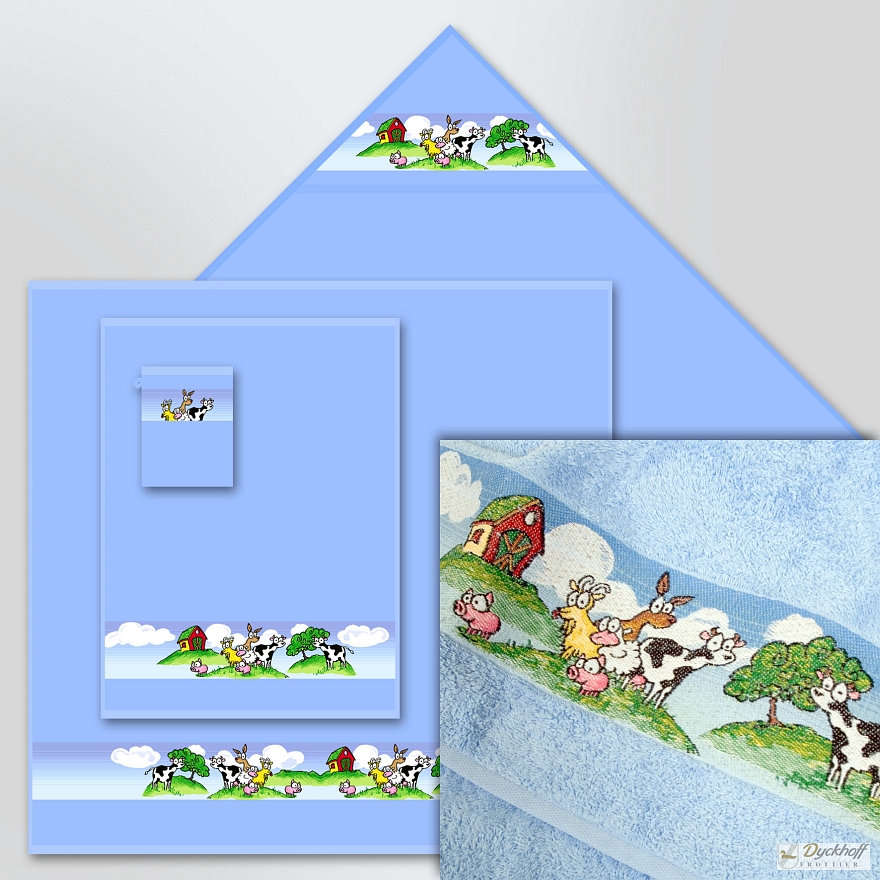 Kapuzen-Badetuch "Auf der Alm", 100 x 100 cm