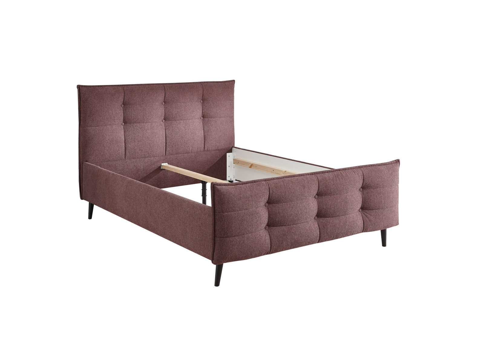 Mario B mit Bezug Brego 93 Aubergine, 180 x 200 cm, Ansicht schräg