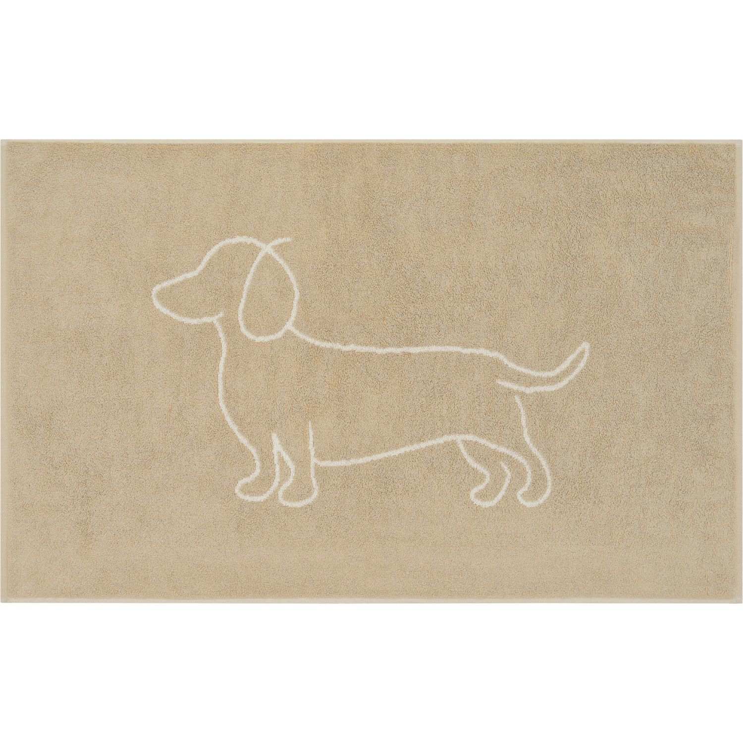 Cawö "Companion" Badematte (We love Dogs Edition) - Natur-Beige (Vorderseite)