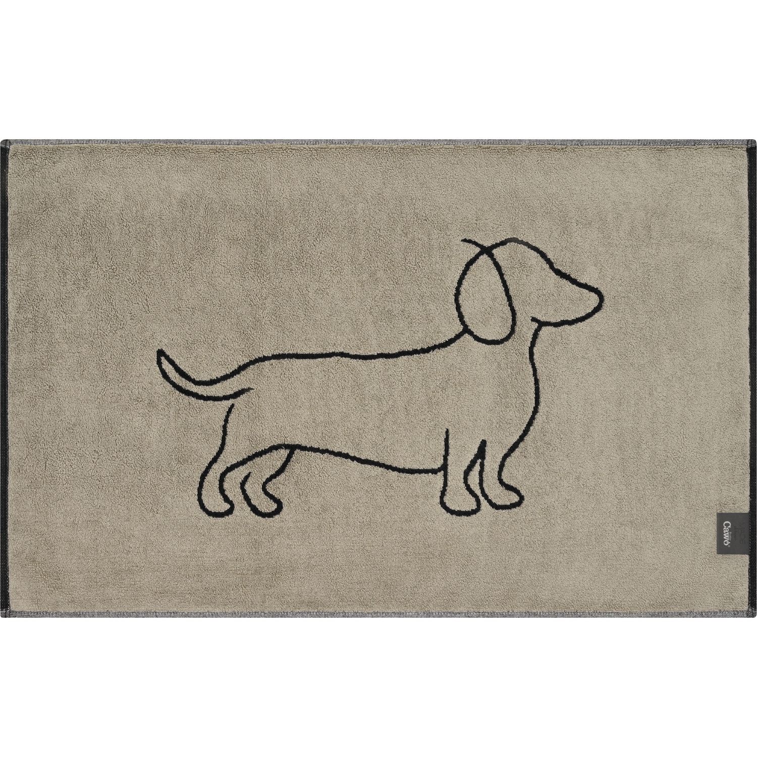 Cawö "Companion" Badematte (We love Dogs Edition) - Schwarz-Beige (Rückseite)