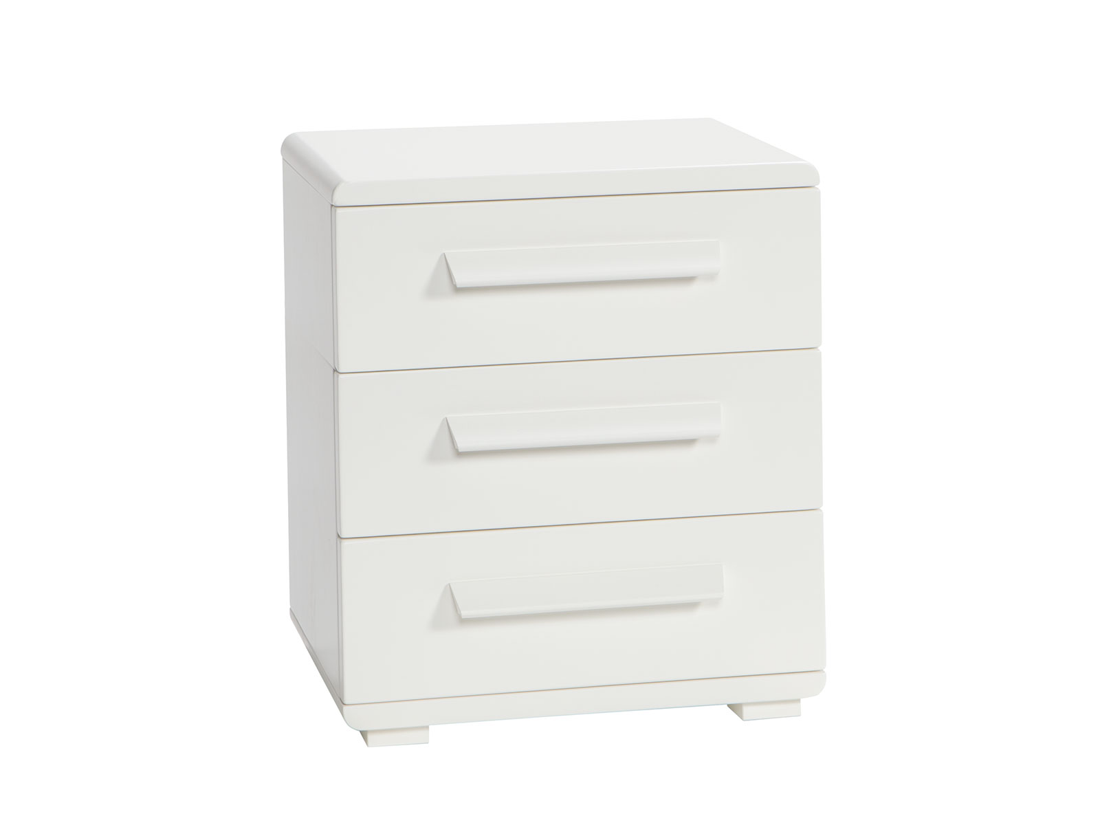 Fine-Line Nachttisch Trigo, Weiss deckend, lackiert, MDF