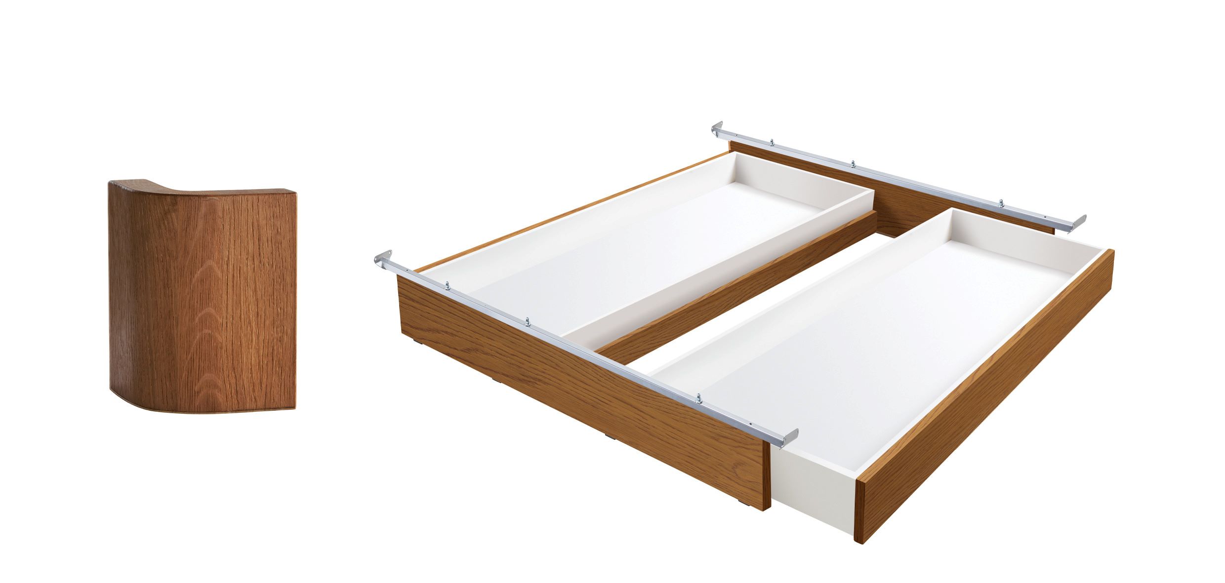 Oak-Line Lovie-Ron Box, 2 Schubladen, Eiche cognac, gebürstet, geölt