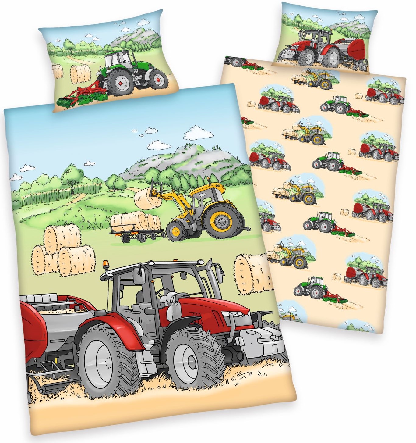 Herding Renforcé Wendebettwäsche Traktor, Made in Green