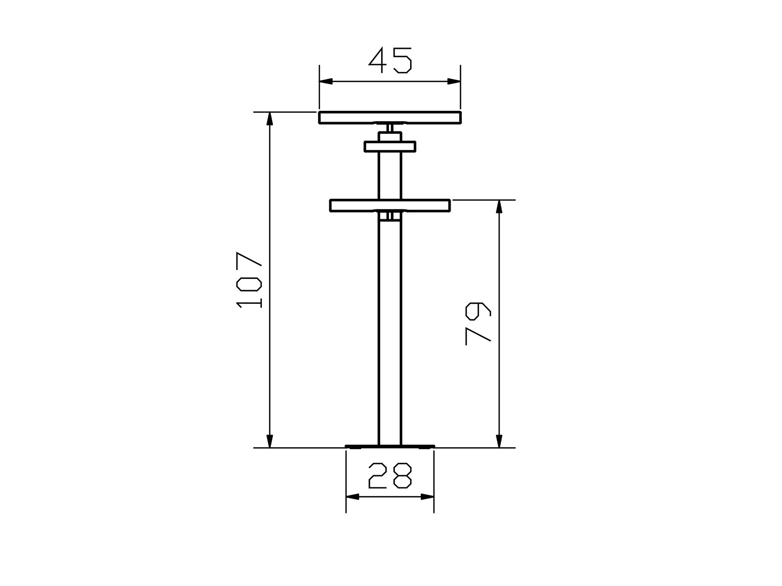 Oak-Wild Herrendiener Claudio, Konstruktionsmaße
