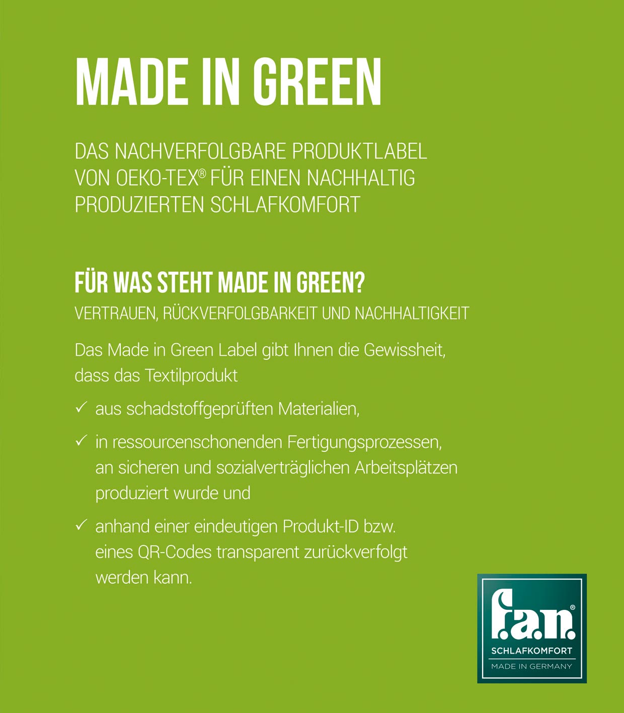 f.a.n. Steppbett Tegernsee, Made in Green