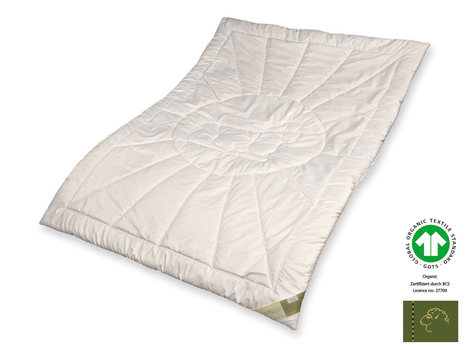 Bio-Schurwolle GOTSorganic Duo-Warm-Steppbett