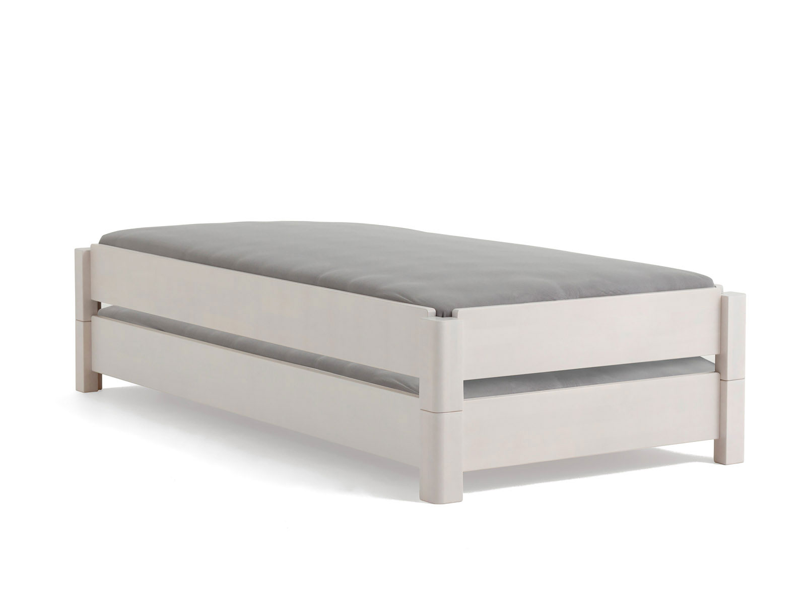 Dico Stapelbett Feldberg STB.02, Buche weiß lackiert, 2er Set, Lieferumfang 2er Set