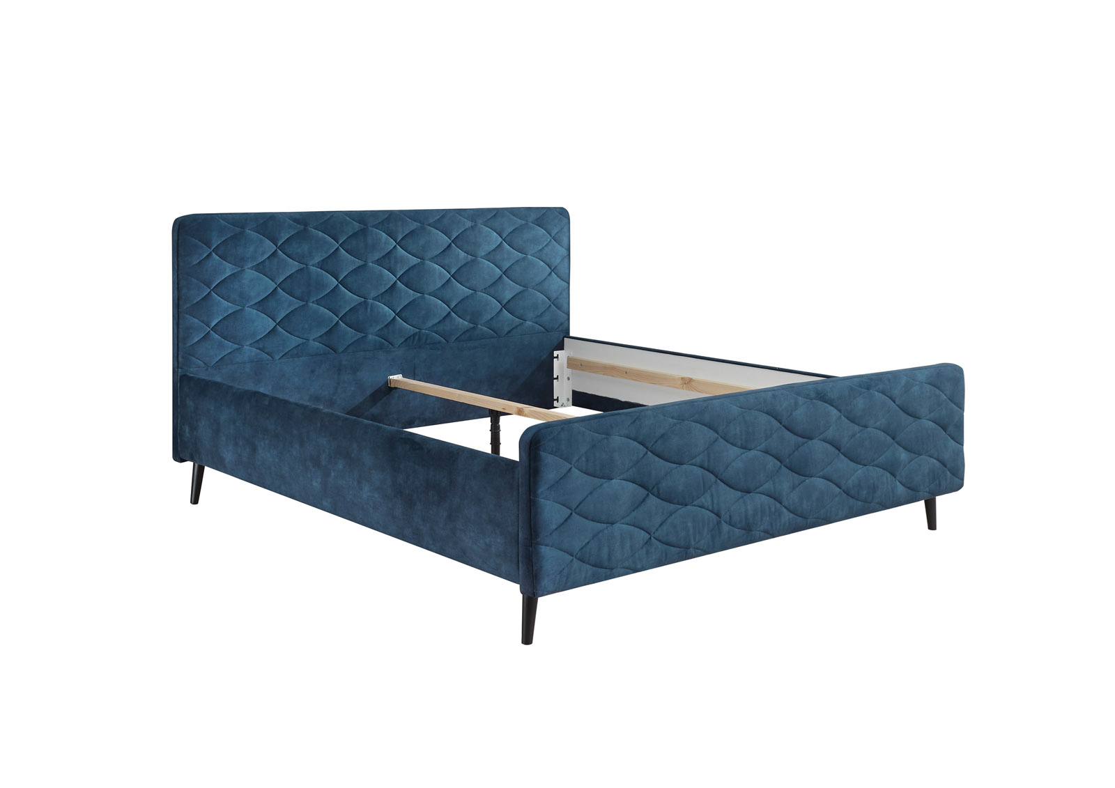 Vario A mit Bezug Salvador 99 Mondscheinblau, 180 x 200 cm, Ansicht schräg