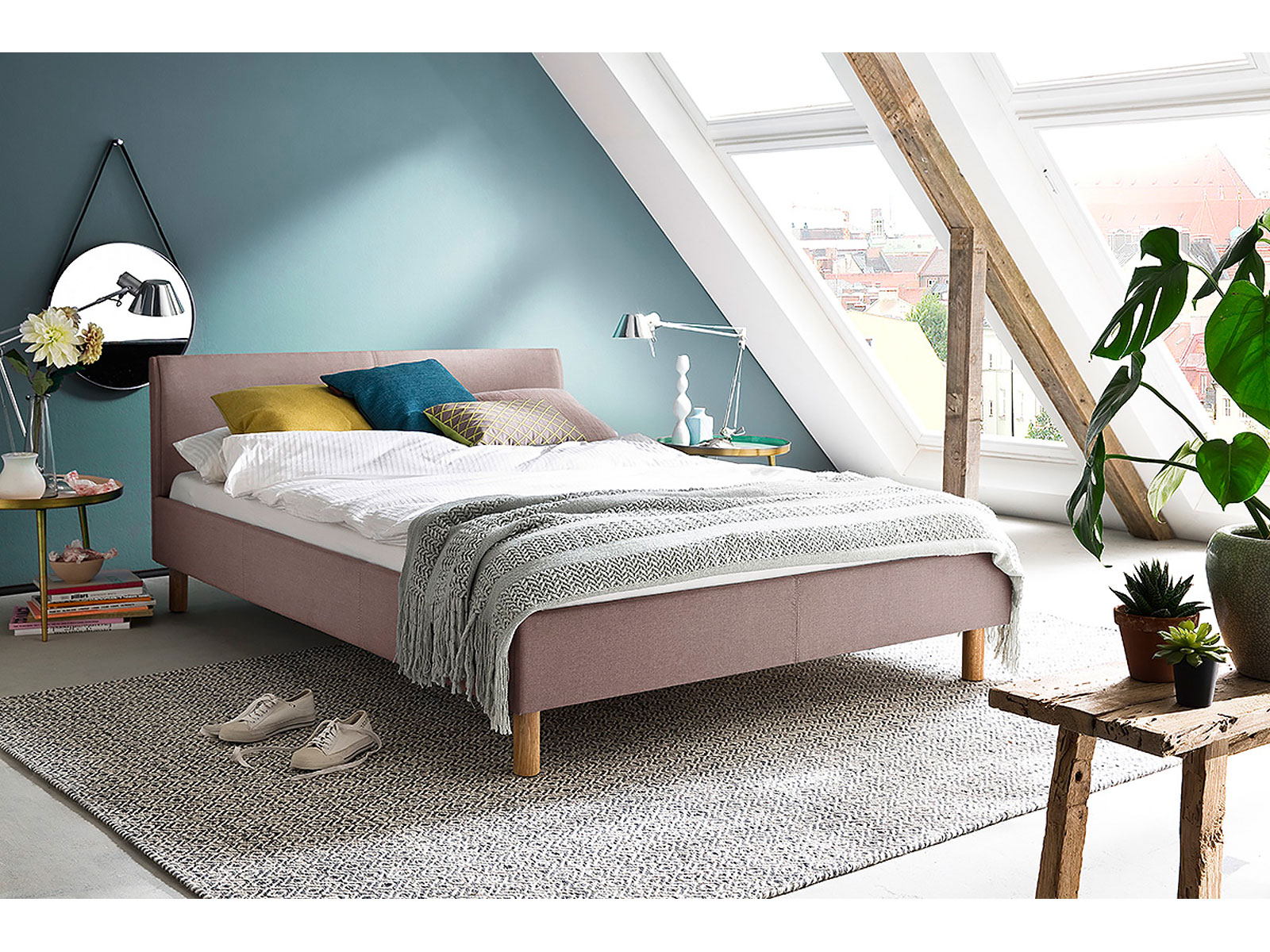 Polsterbett Lena, Farbe Altrosa