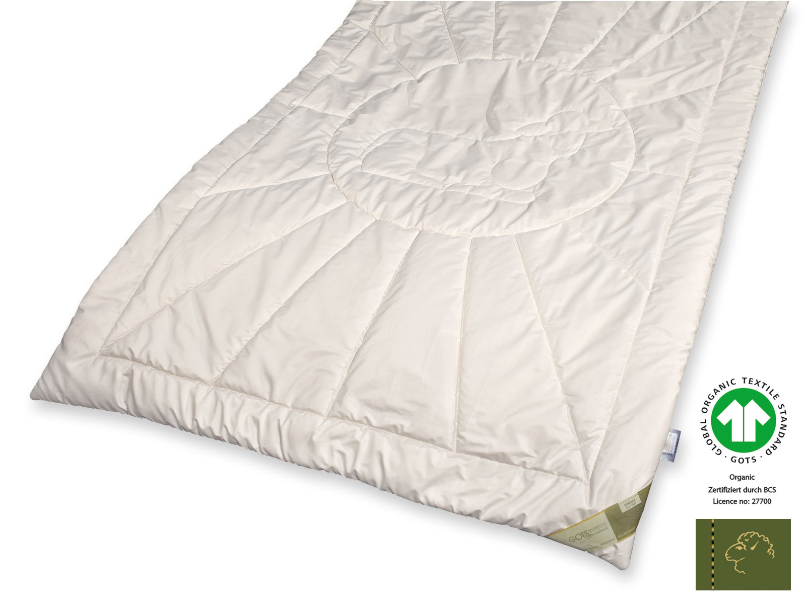 Bio-Schurwolle GOTSorganic Duo-Leichtsteppbett