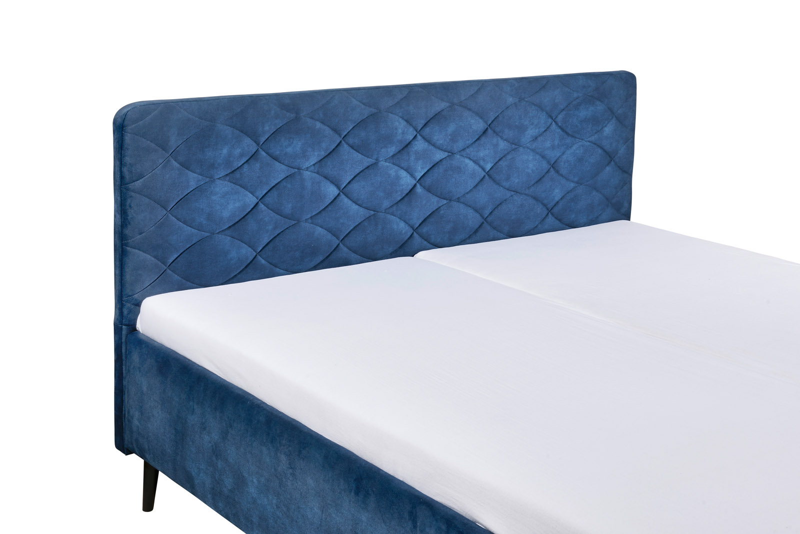 Vario A mit Bezug Salvador 99 Mondscheinblau, 180 x 200 cm, Detail Kopfteil