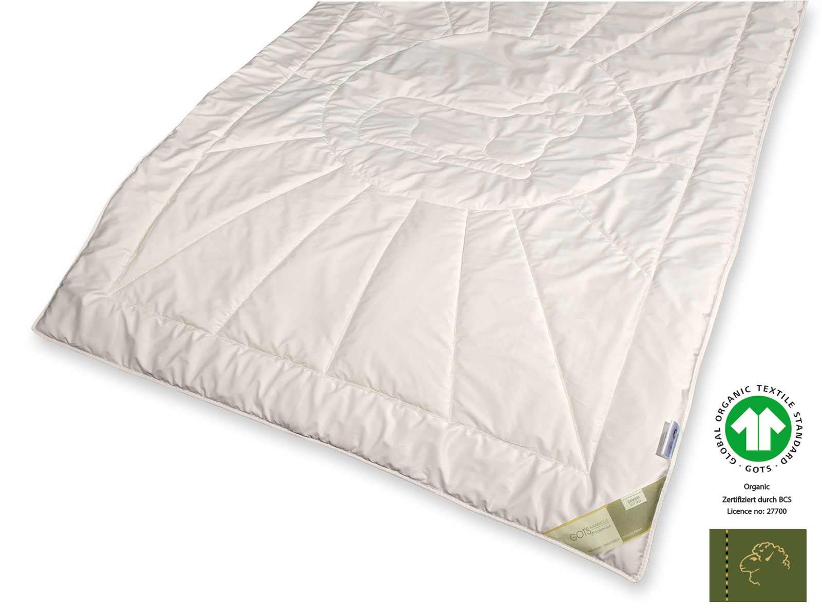 Bio-Schurwolle GOTSorganic Extra-Leichtsteppbett