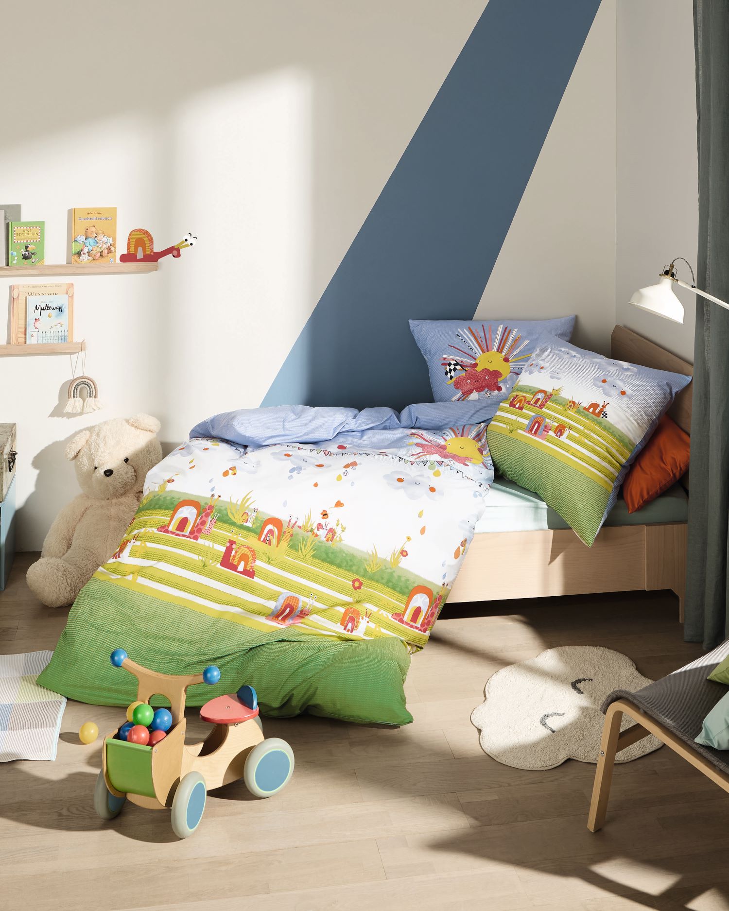 Kaeppel Feinbiber Kinderbettwäsche "Regenbogenrennschnecken"