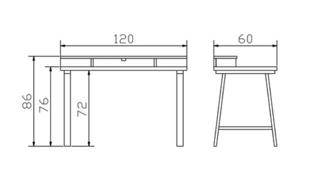 Hasena Oak-Wild Sekretär Coset, Maße