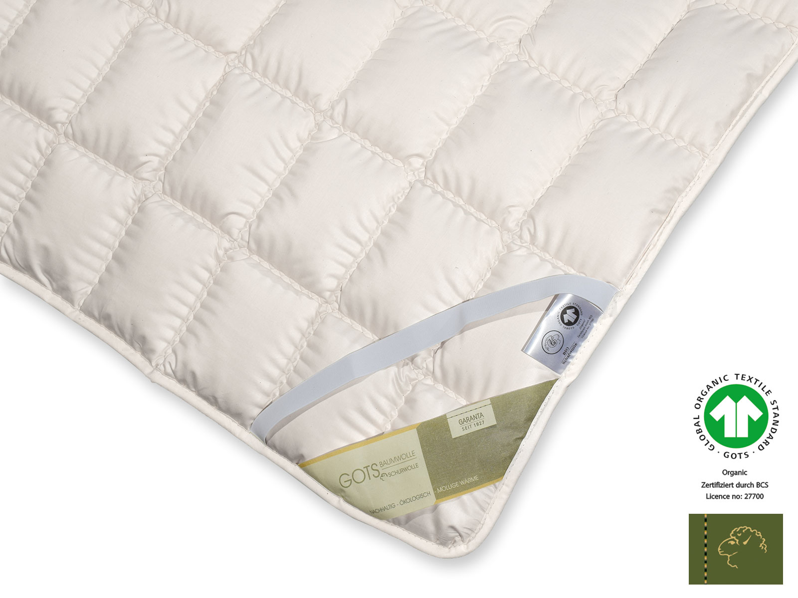 Bio-Schurwolle GOTS organic Auflage