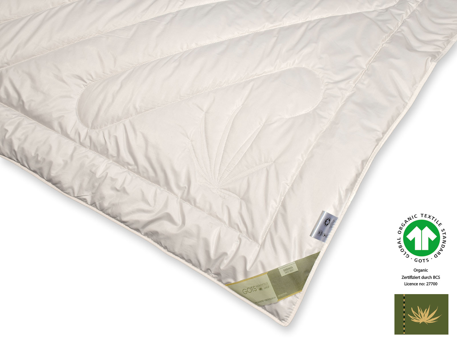 Bio-Hanf GOTS organic Leichtsteppbett