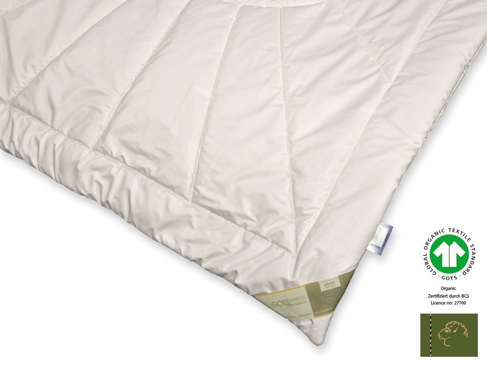 Bio-Schurwolle GOTSorganic Duo-Leichtsteppbett
