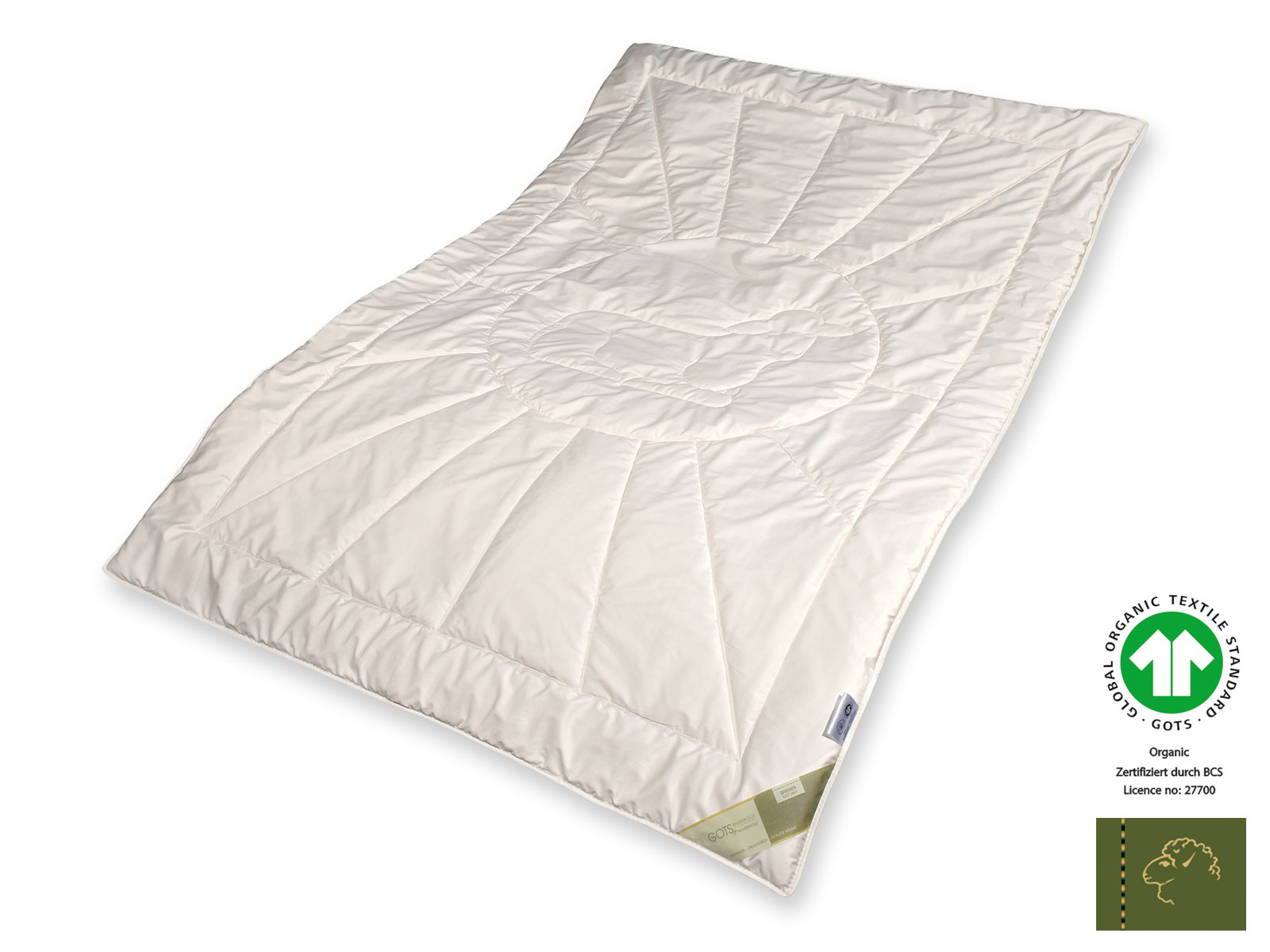 Bio-Schurwolle GOTSorganic Extra-Leichtsteppbett