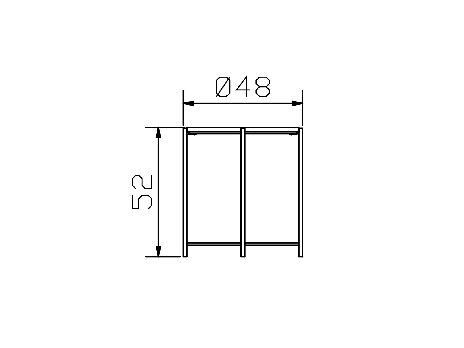 Moderno Nachttisch Nali, Konstruktionsmaße