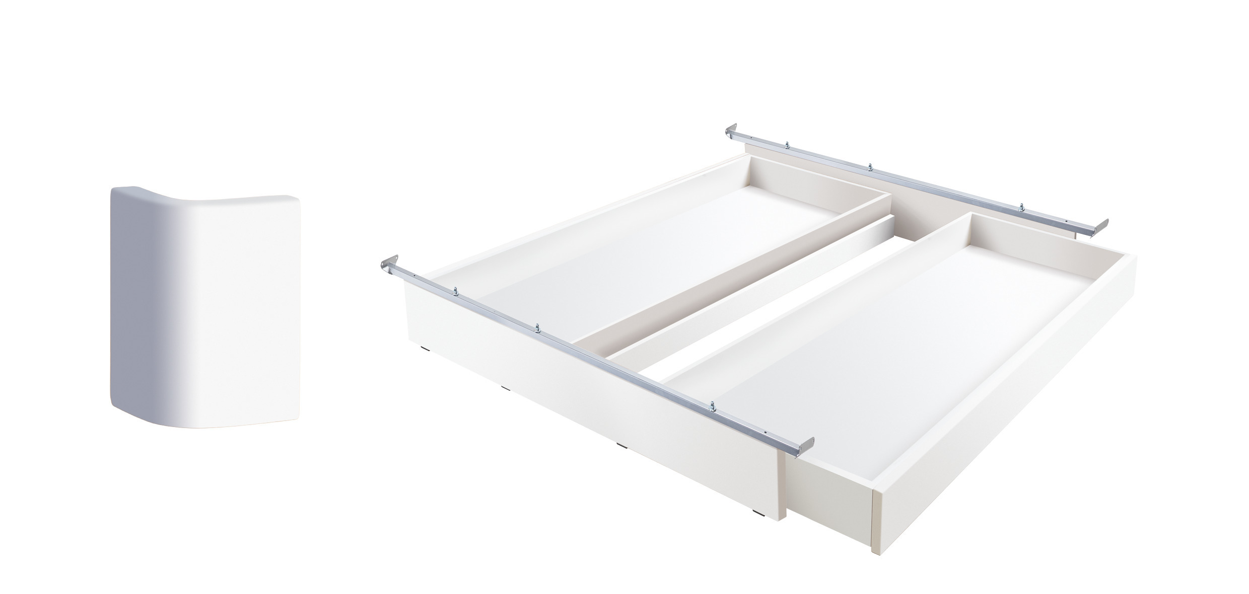 MDF Weiss deckend, lackiert, Füße Buche Weiss deckend, lackiert