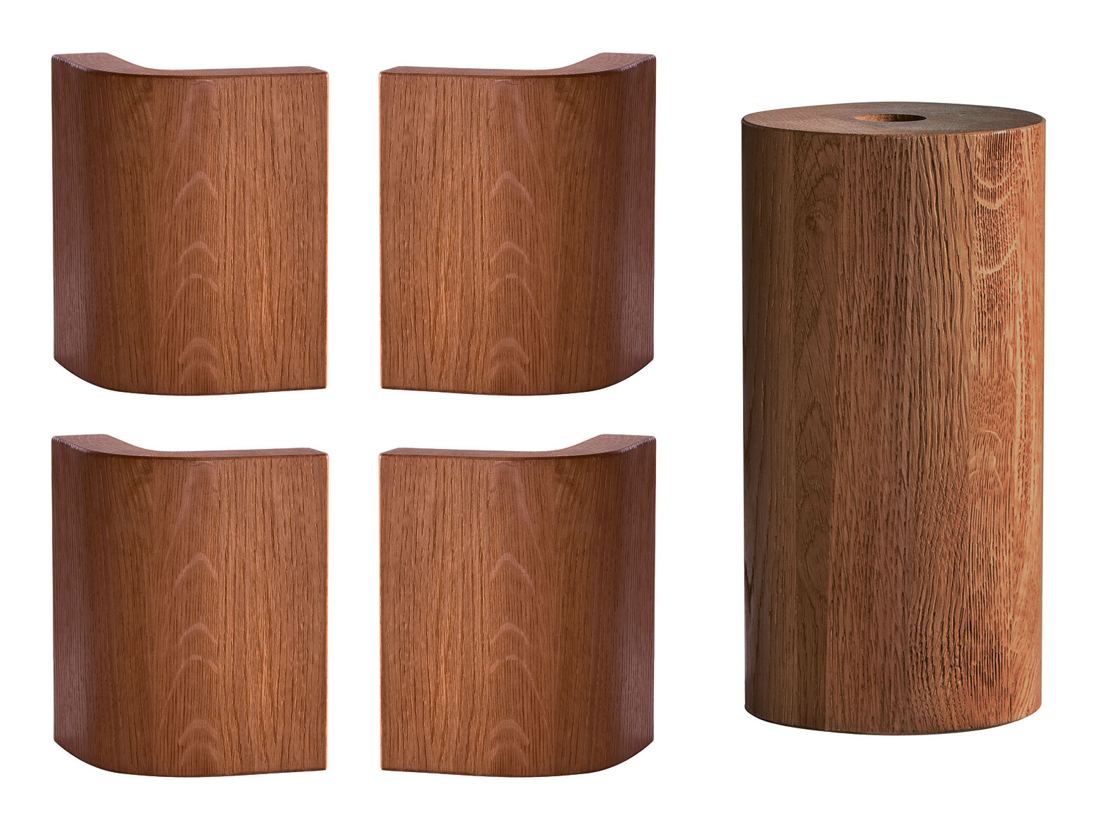 Oak-Line Füße Tonna, Eiche cognac, gebürstet, geölt