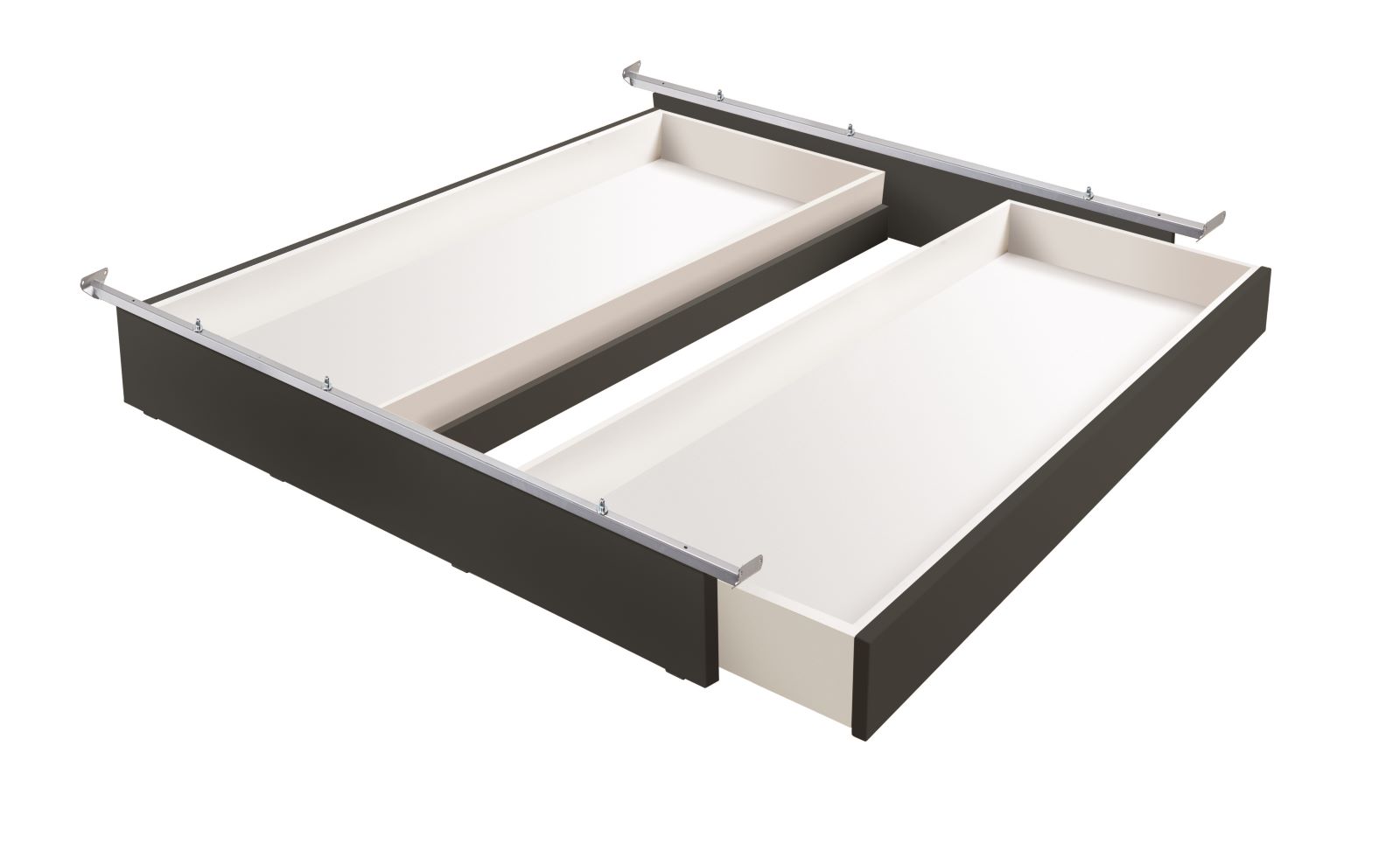 Buche anthracit deckend, lackiert, 2 Schubladen