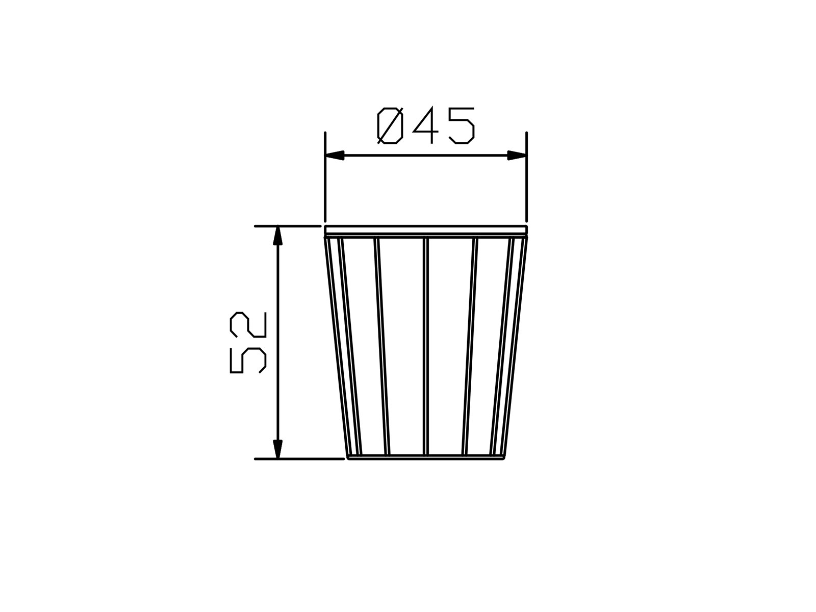 Moderno Nachttisch Lina, Konstruktionsmaße