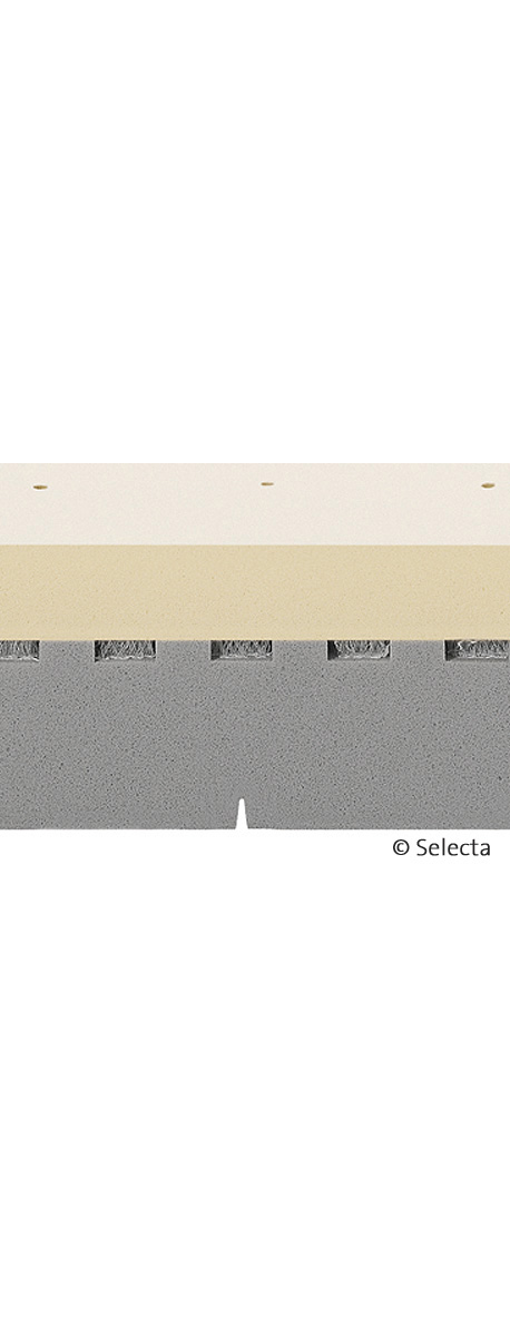 Selecta Visco-Matratze V8, Quer- und Längsprofilierung für optimale Belüftung