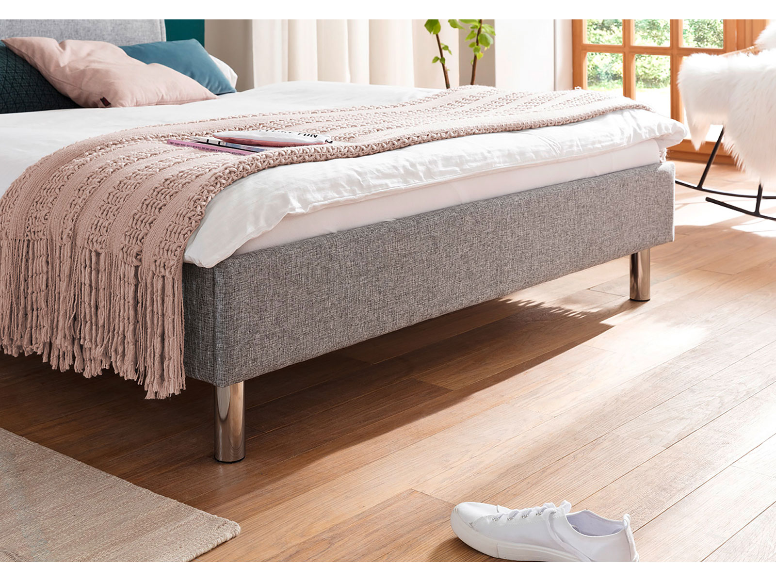 Polsterbett Hip Hop, Farbe Grau, Detail