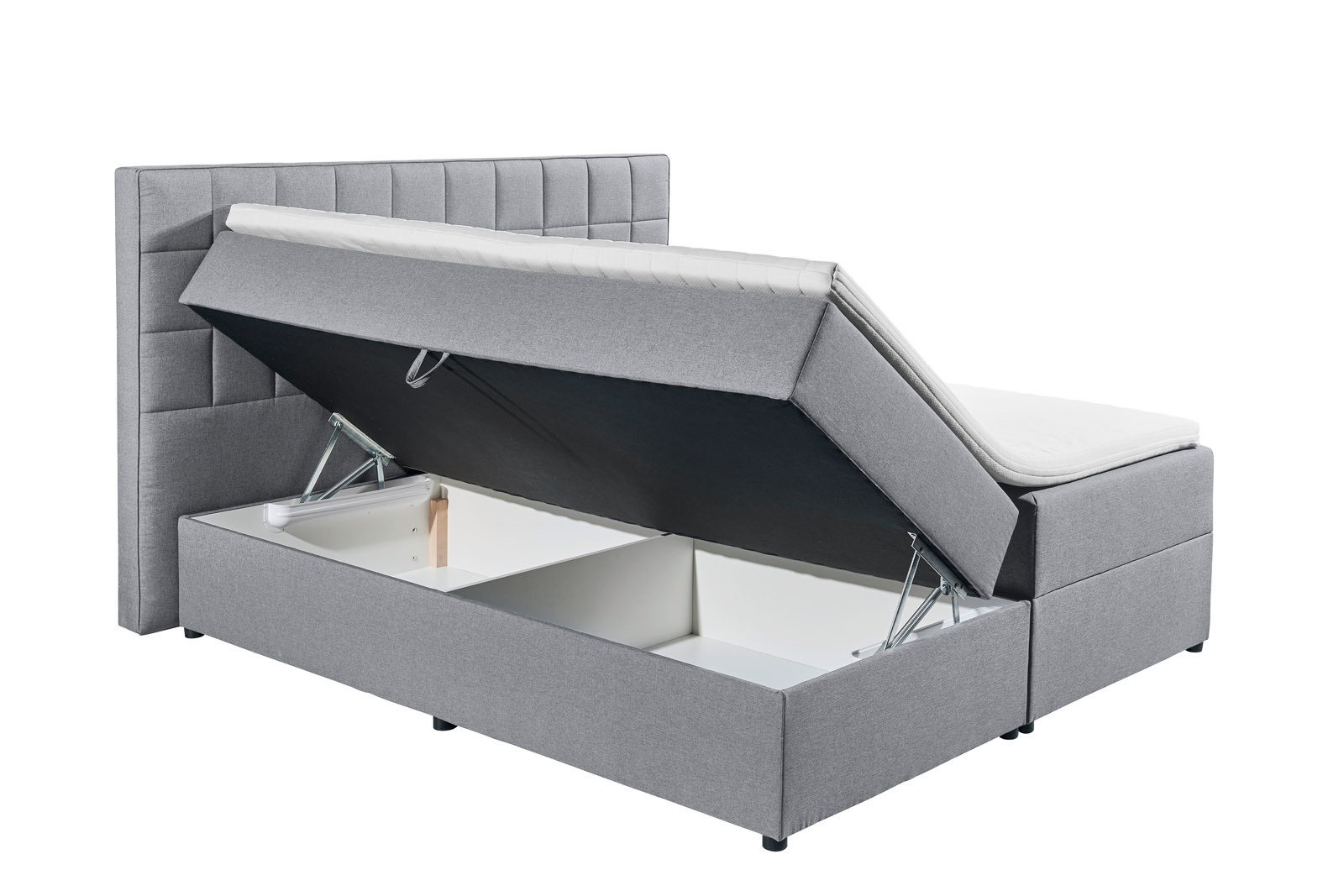 Farbe Grau, Bettkasten bei Bettbreite 160 cm und 180 cm