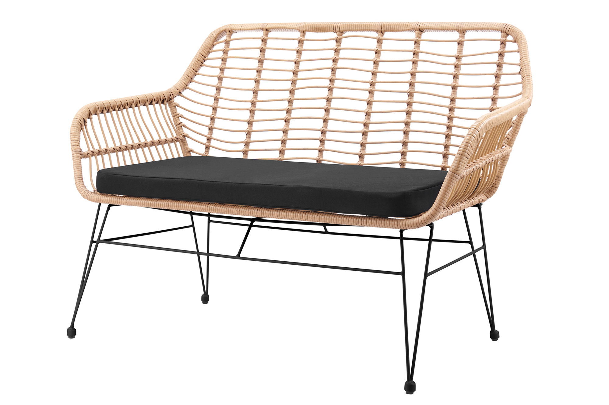Sitzbank Rattan-Optik natur