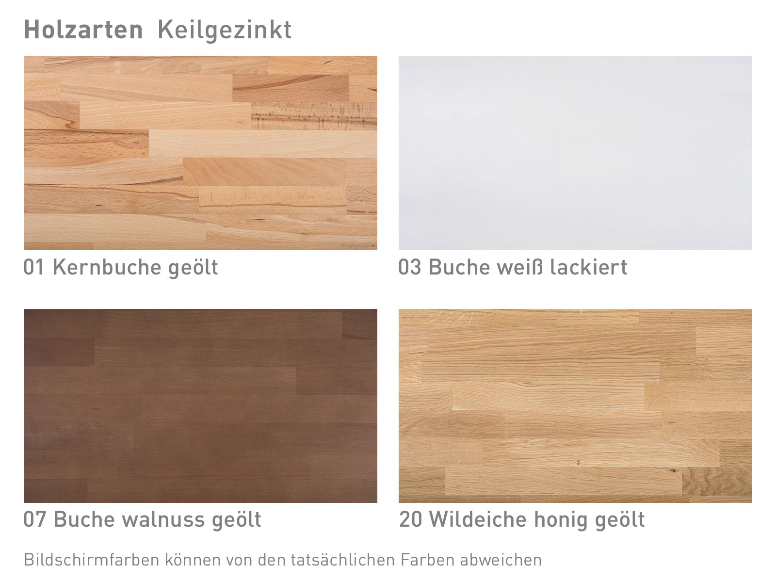 Dico Komfortbett Meran 450.03, Farbkarte Holz