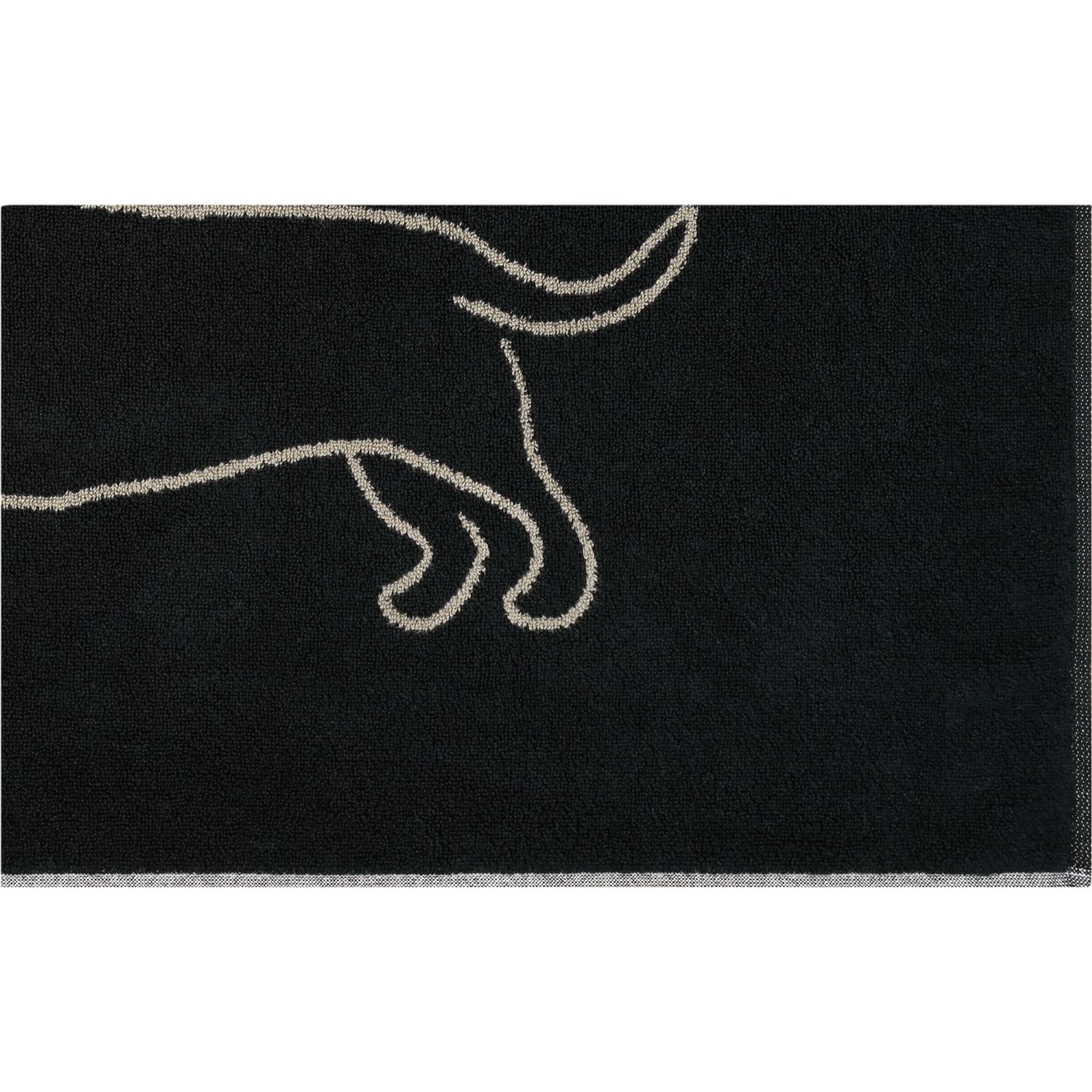 Cawö "Companion" Badematte (We love Dogs Edition) - Schwarz-Beige (Zoom)