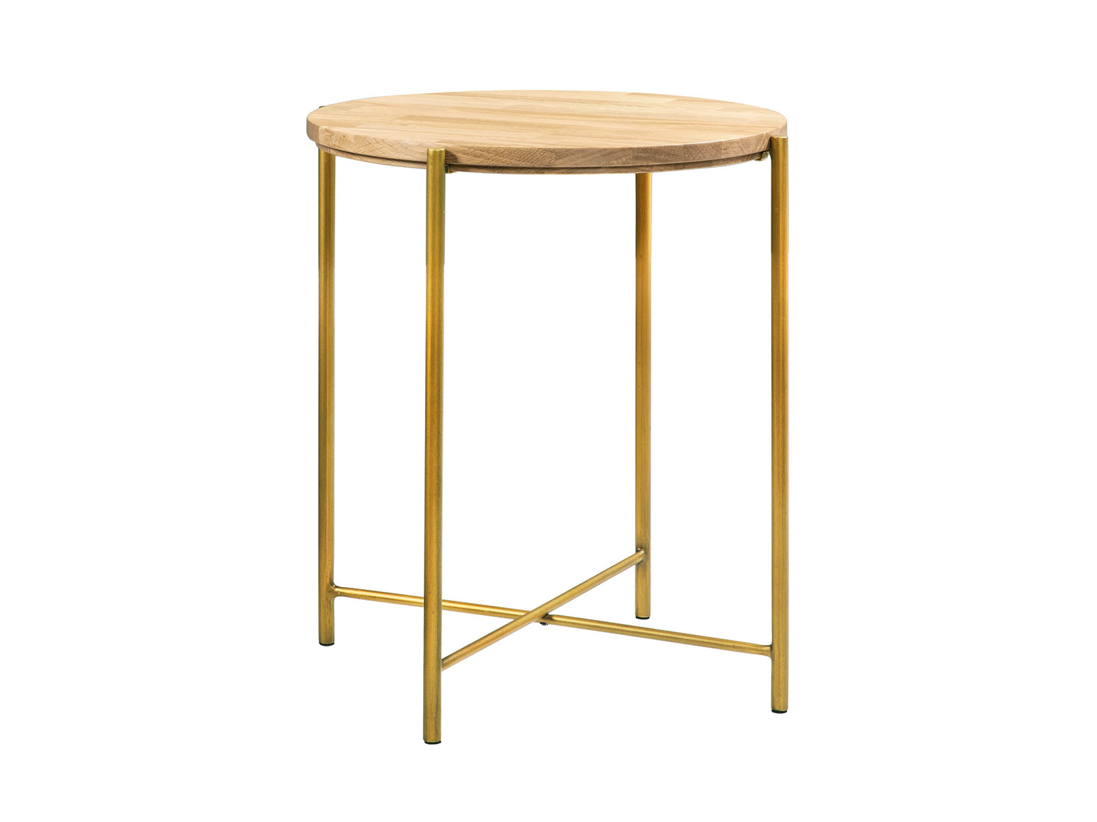 Moderno Nachttisch Nali, Eiche bianco, geölt, Metallfarbe bronze