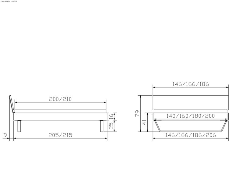 Maße Fußhöhe 25 cm