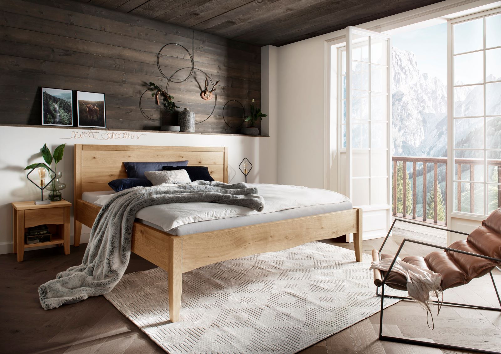 Massivholz-Bett Zermatt