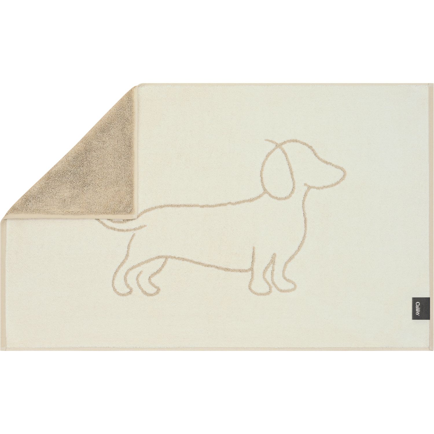 Cawö "Companion" Badematte (We love Dogs Edition) - Natur-Beige (Rückseite)