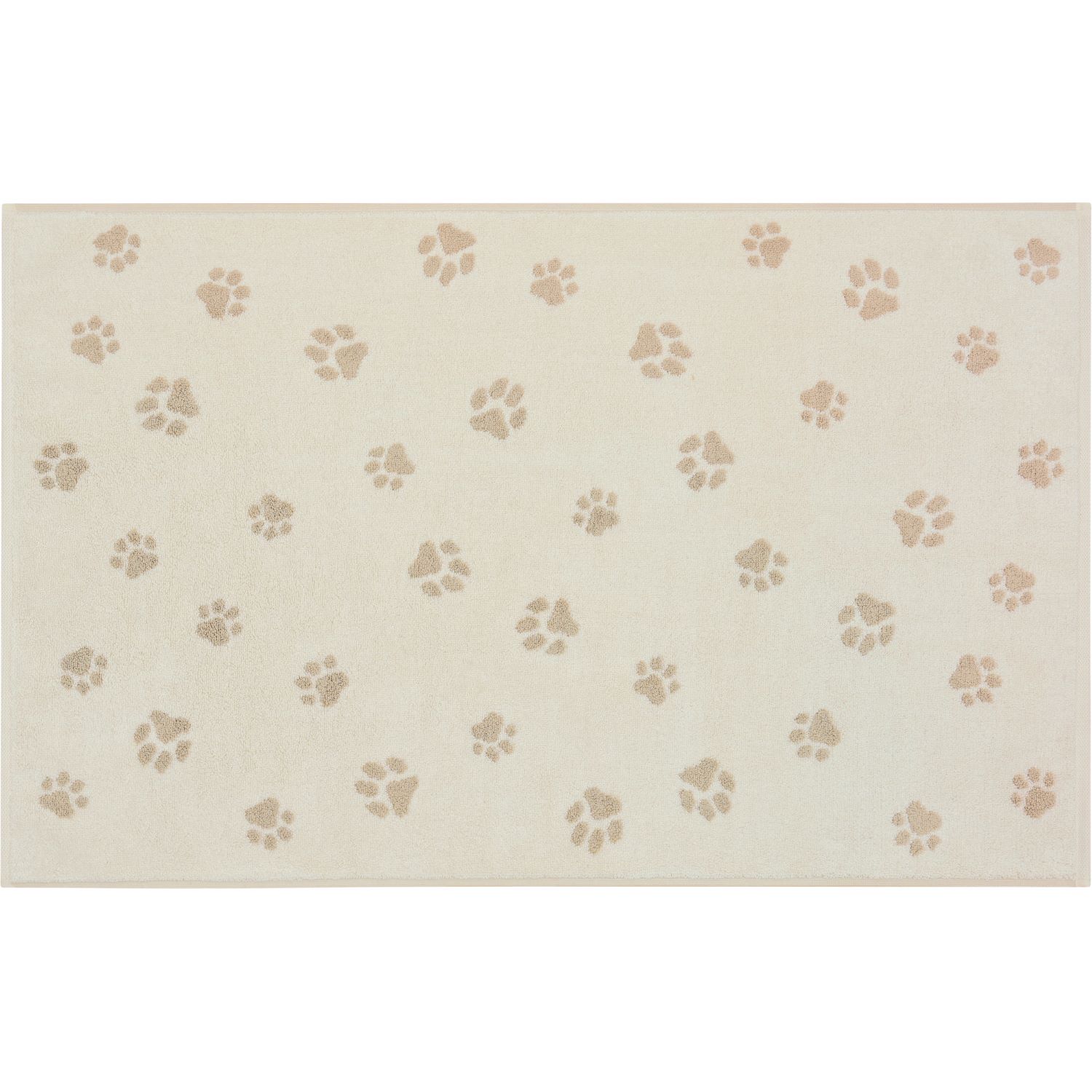 Cawö "Paws" Badematte (We love Dogs Edition) - Natur-Beige (Vorderseite)