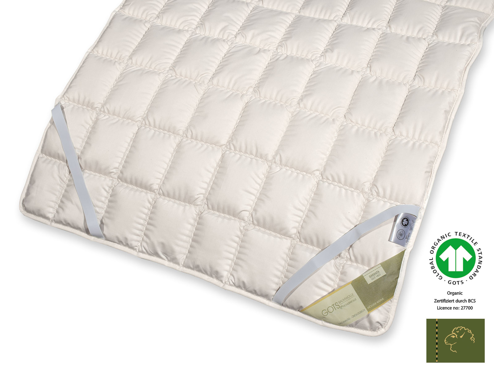 Bio-Schurwolle GOTS organic Auflage