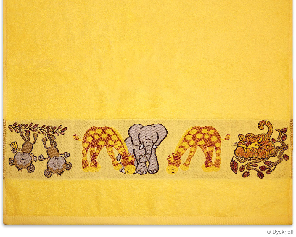 Dyckhoff Kinderfrottierserie Handtuch Affe, Gelb 50 x 100 cm
