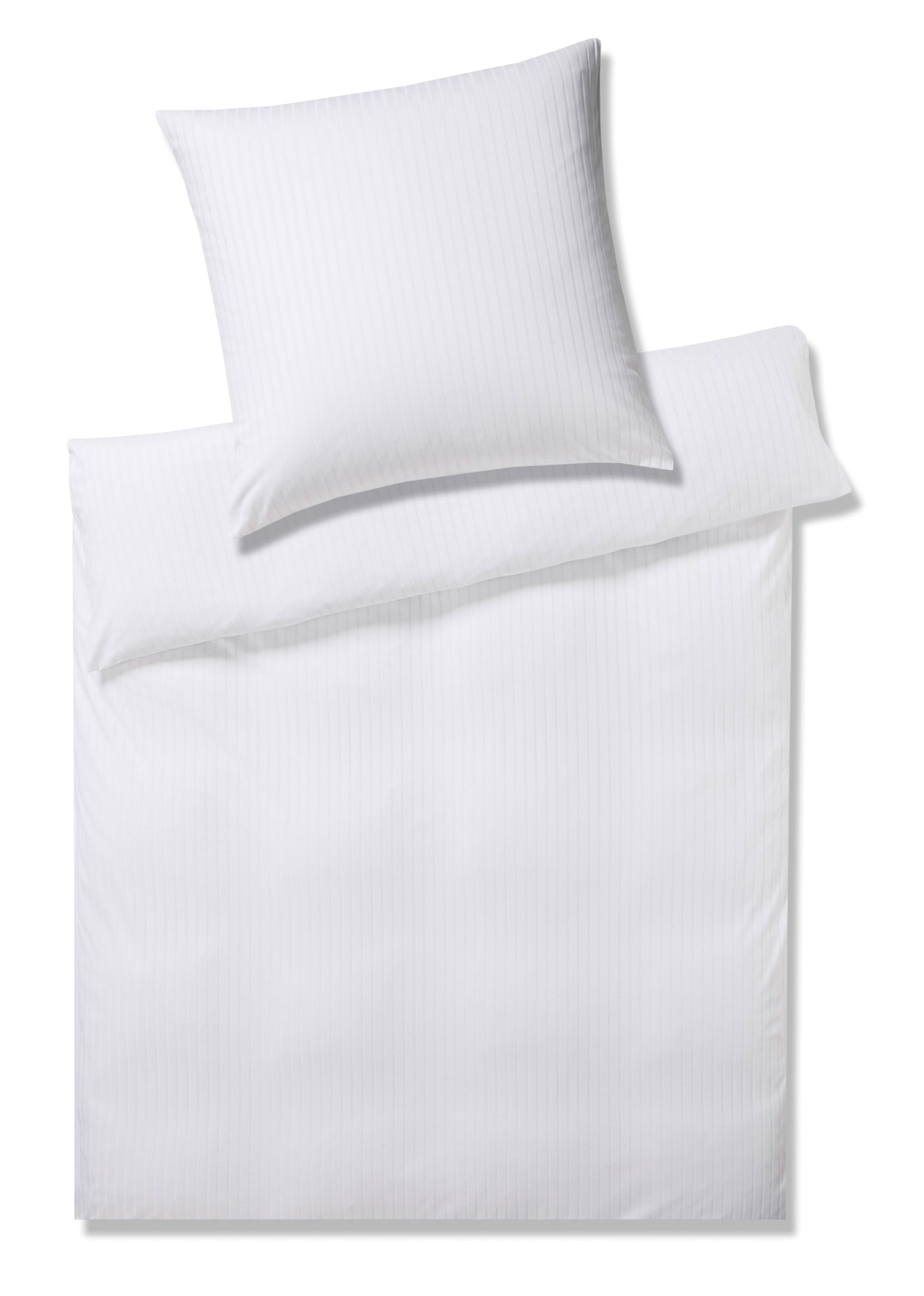 Elegante Interlock-Jersey Bettwäsche Solid Stripe 3507 | Weiß | 135 x 200 + 80 x 80 cm