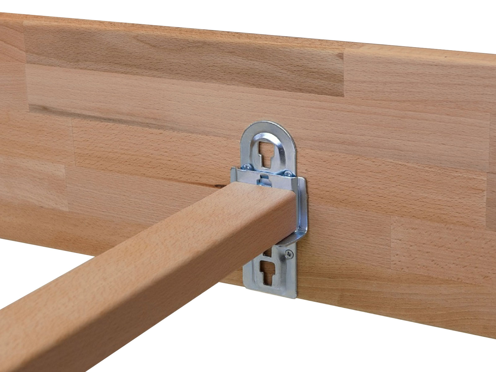 Detail Lattenrost-Auflageleiste mit höhenverstellbarem Beschlag