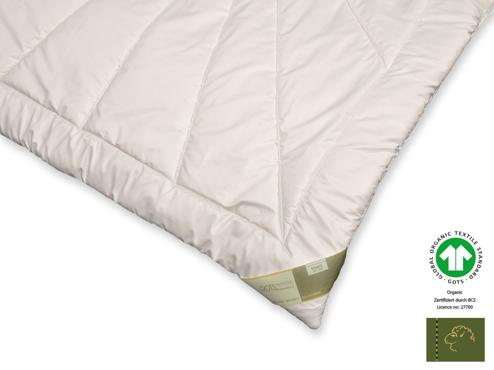 Bio-Schurwolle GOTSorganic Duo-Warm-Steppbett