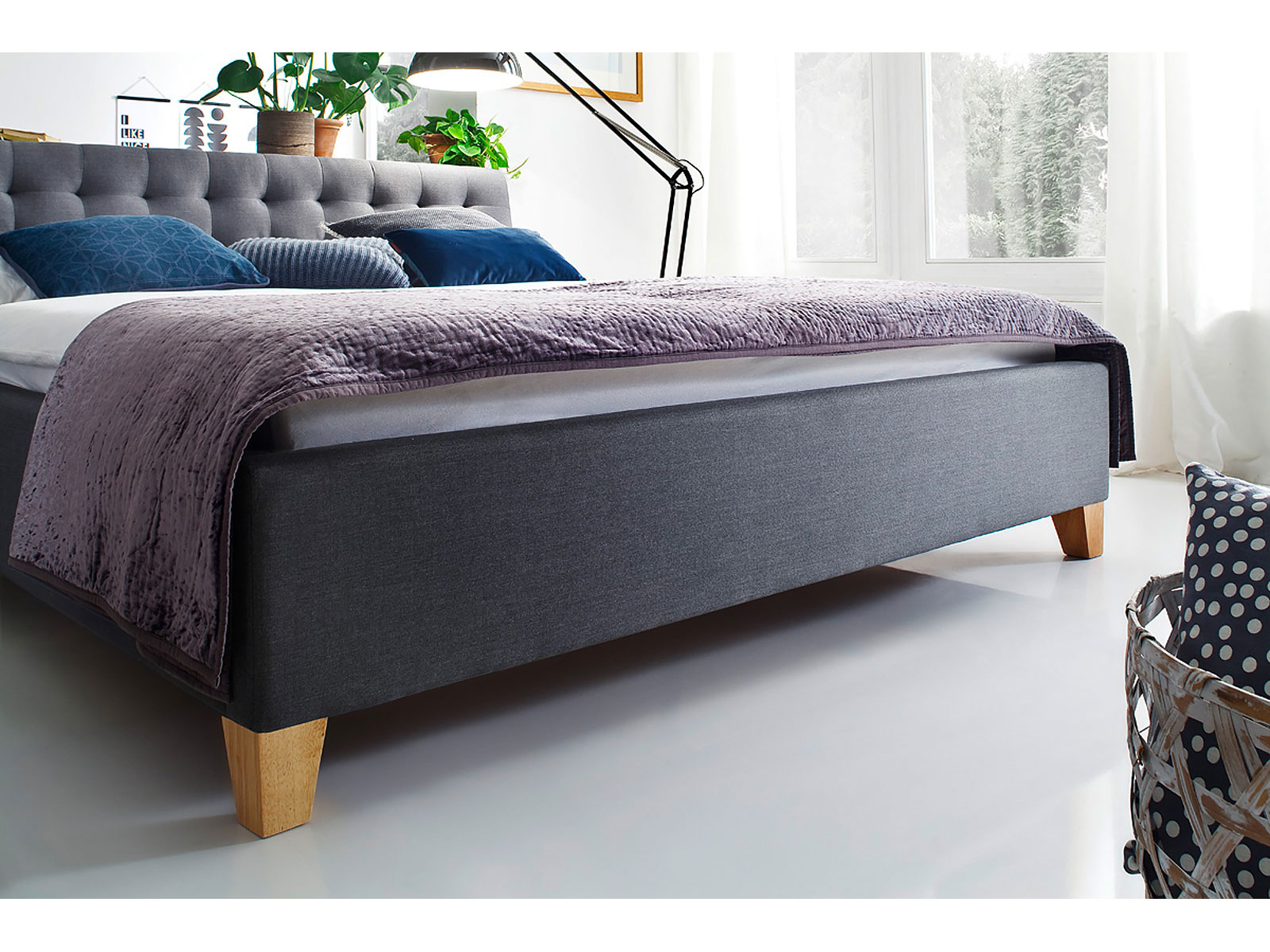 Polsterbett Lucca, Farbe Grau