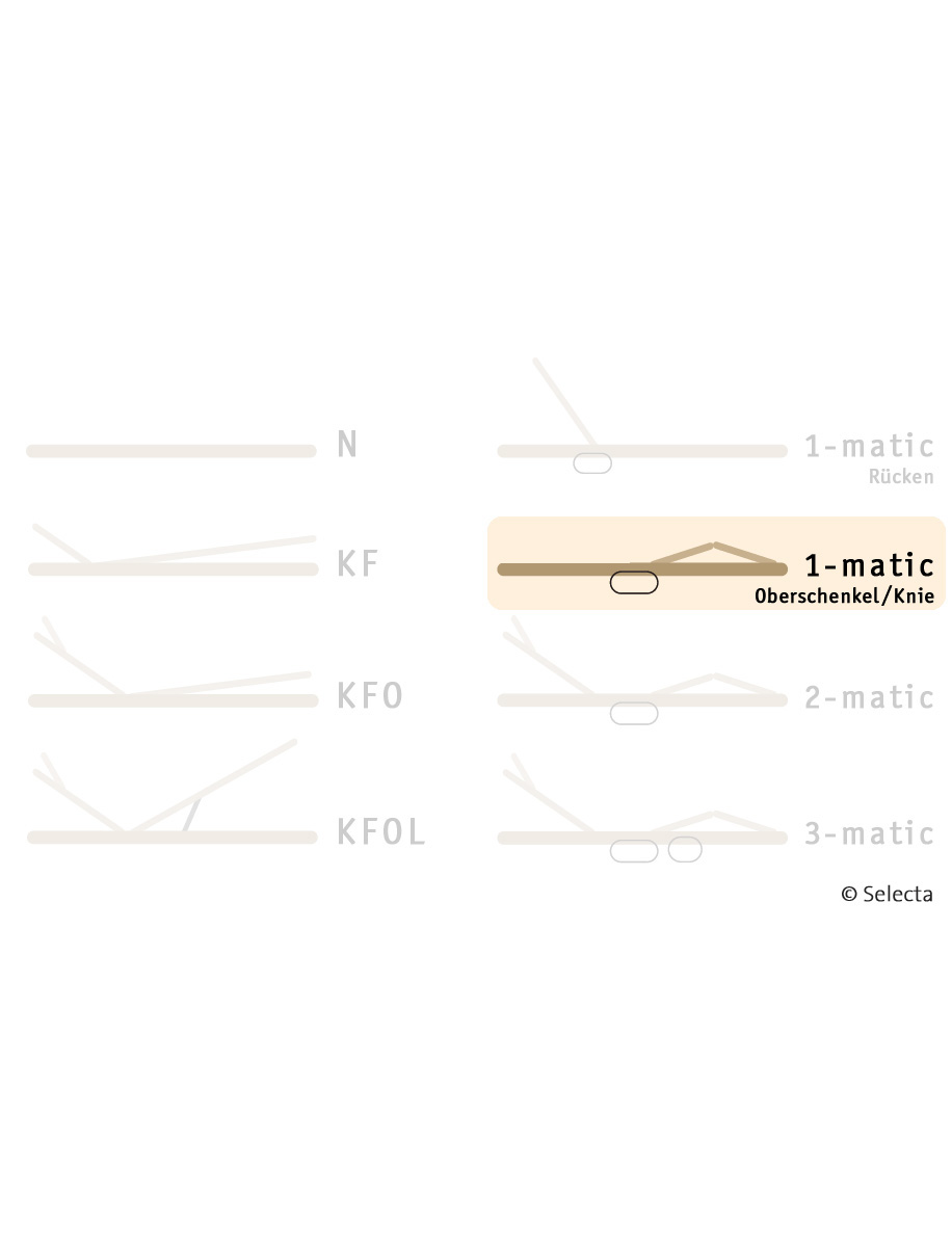 Selecta Lattenrost Einlegerahmen FR7, Ausführung 1-Matic Oberschenkel-Kniebereich