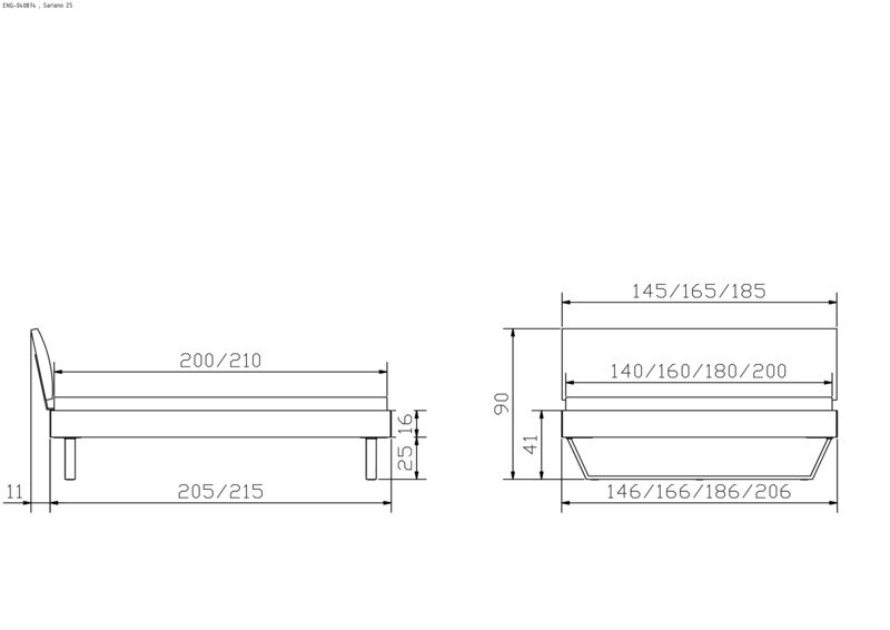 Maße Fußhöhe 25 cm